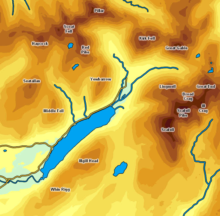 Map of the Wasdale Fells