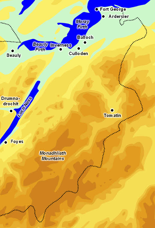 Map: Inverness region east 