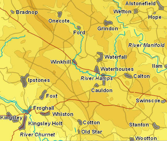 Peaks Map: Ilam and River Hamps