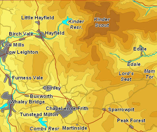 Peaks Map: Kinder Scout