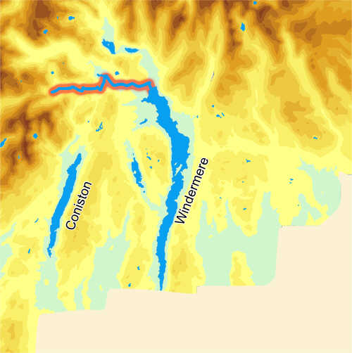 Course of the River Brathay