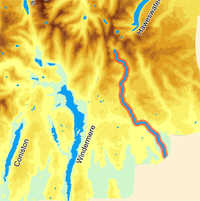 Map showing course of River Kent