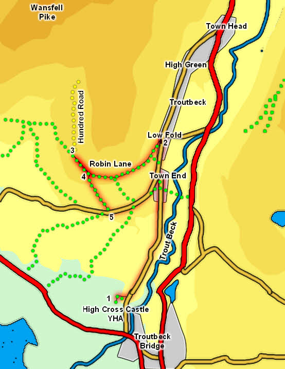 Map: Town End, Troutbeck 