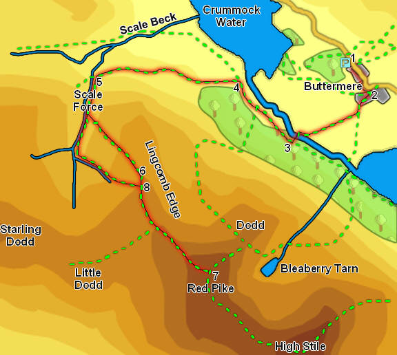 Buttermere Red Pike via Scale Force