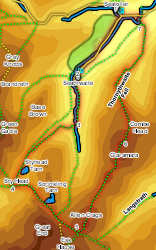 Link to map for ascent of Glaramara from Borrowdale