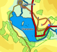 Map for walk at Grasmere