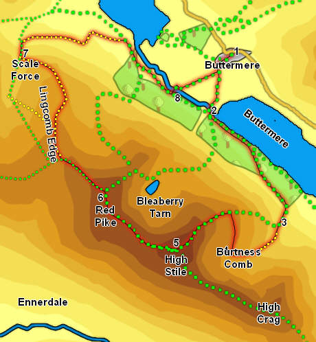 Map: High Stile and Red Pike