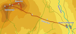 Map for walk up Ingleborough from Horton in Ribblesdale