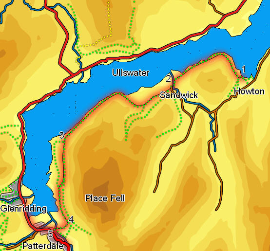 Map for ascent of Loughrigg