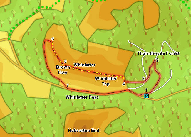 Map for our walk on Whinlatter