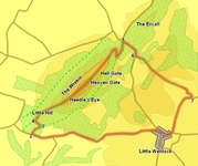 Map for walk on the Wrekin